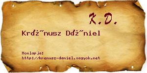 Krénusz Dániel névjegykártya